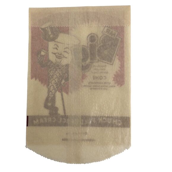 Vintage Advertising Ice Cream Bags Mr. Big Cone Wax Paper Holder Old Stock Lot 3 - Picture 3 of 6